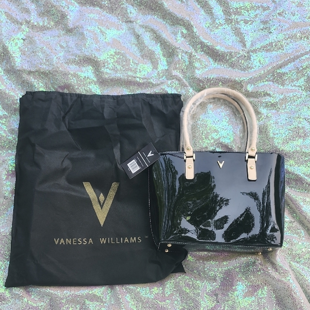 Vannessa Willimas Black Patent Leather Totebag, NWT Dust Bag Too!!